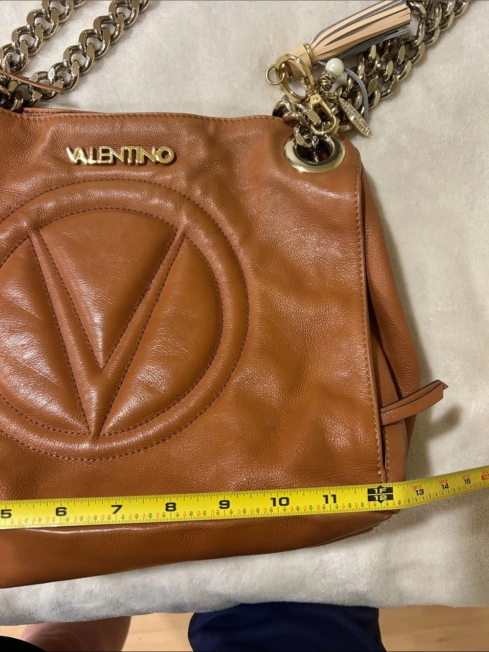 Valentino by Mario Valentino Luisa Italian Tan Brown Shoulder Bag